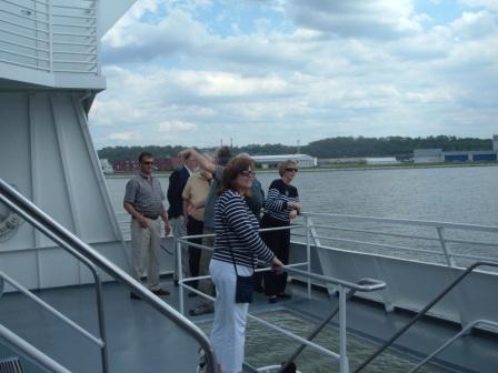 Kary Hattaway and others enjoy view from aft deck