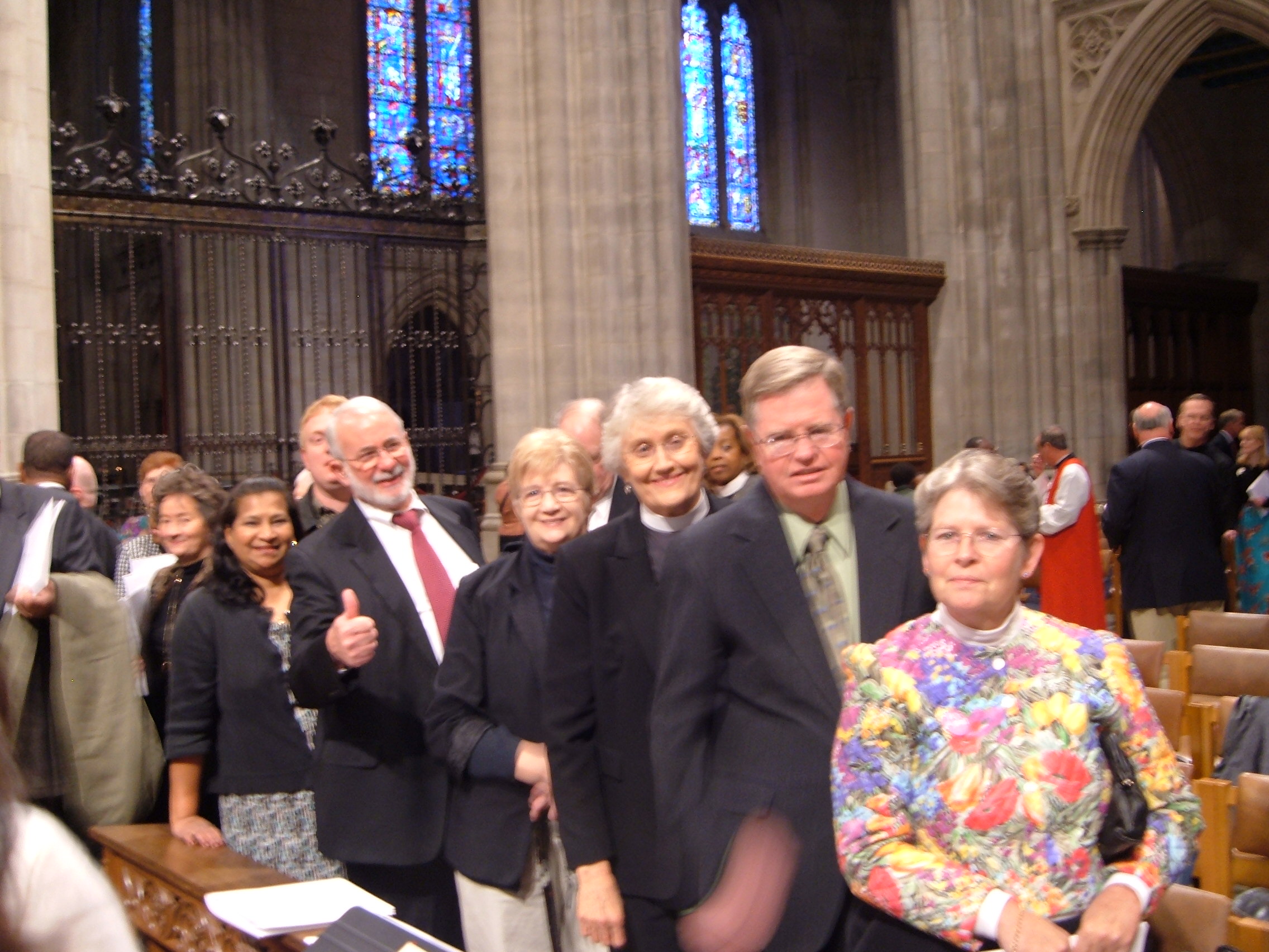 St. Barnabas members and friends pose for a photo after the service.